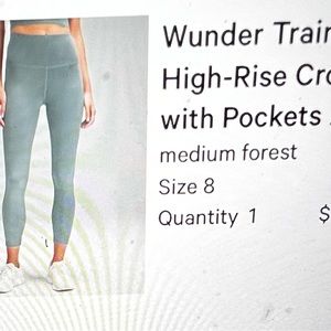 Lululemon Wunder Train High Rise leggings. With pockets. NWOT